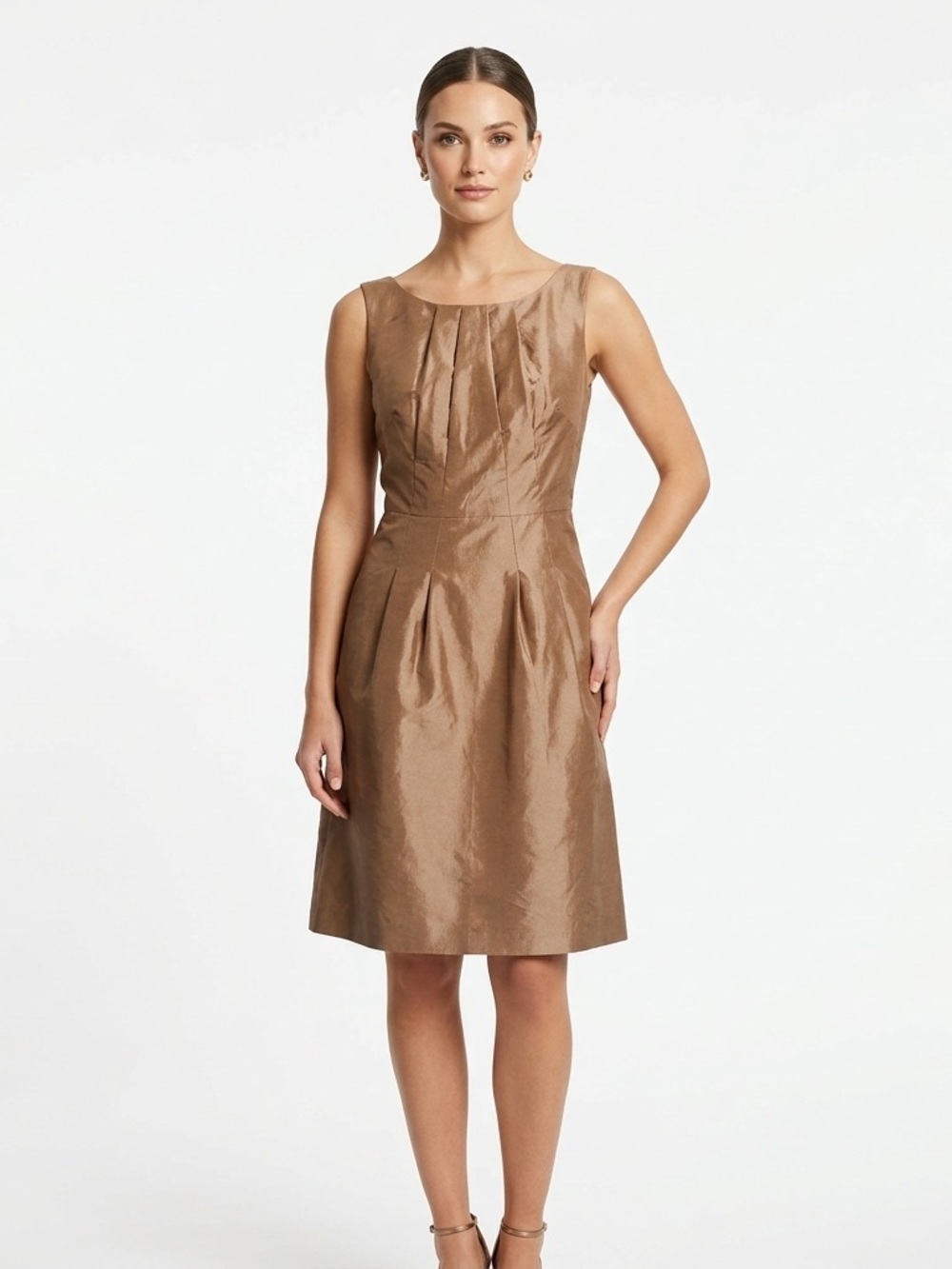 Banana Republic Bronze-Taupe Sleeveless Midi Dress